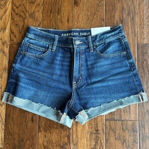 American Eagle Outfitters Indigo Rolled Hem Denim Shorts